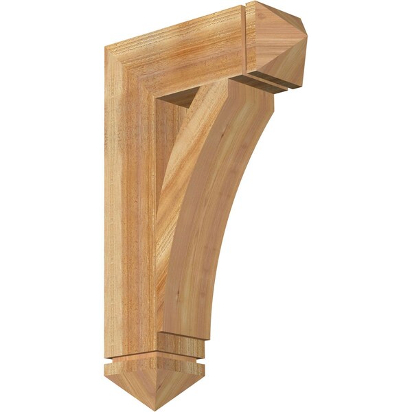 Ekena Millwork Thorton Arts & Crafts Rough Sawn Bracket, Western Red Cedar, 6"W x 20"D x 32"H BKT06X20X32THR03RWR - main